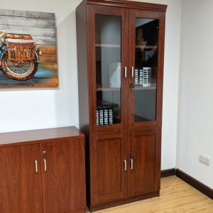 Two door wooden bookcase