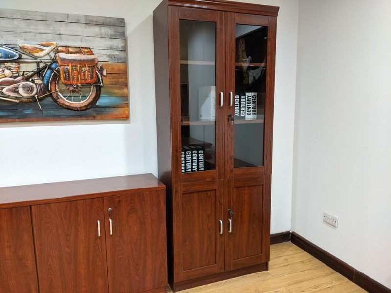 Two door wooden bookcase