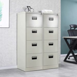 Metallic 4-drawer office filing cabinet