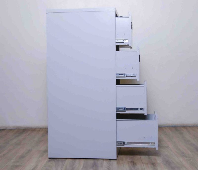 Metallic 4-drawer office filing cabinet - Image 2