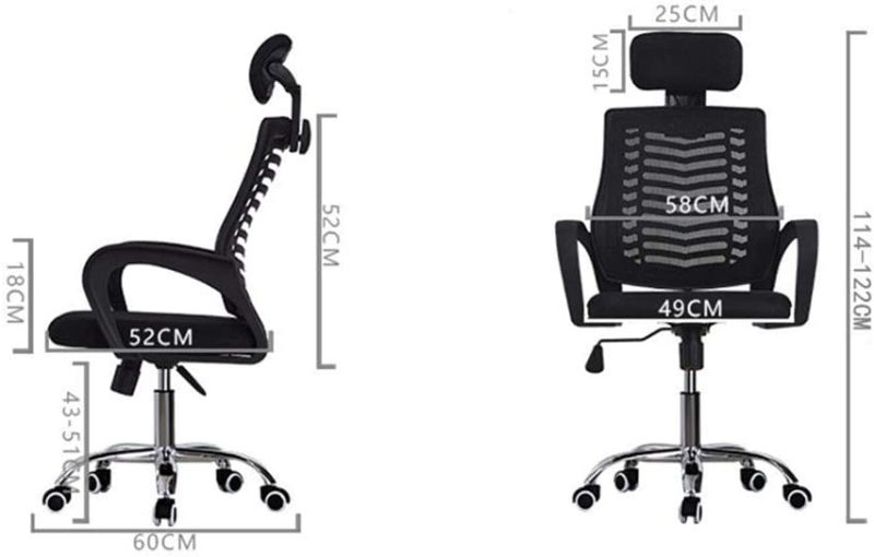 Swivel Task Chair -Black - Image 7