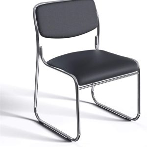 Stackable leather chrome visitor seat