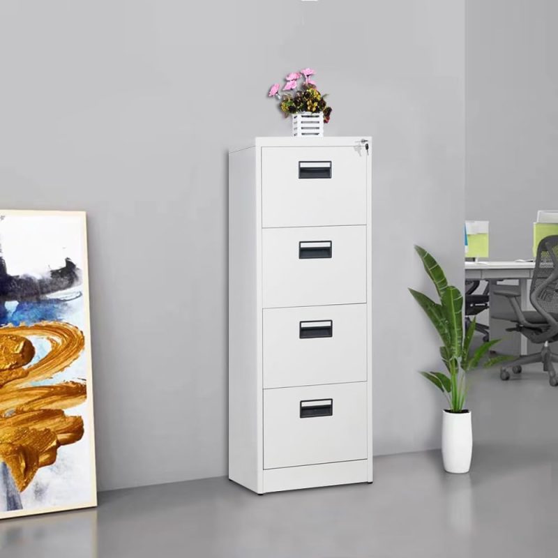 Modern 4-drawer vertical locking cabinet