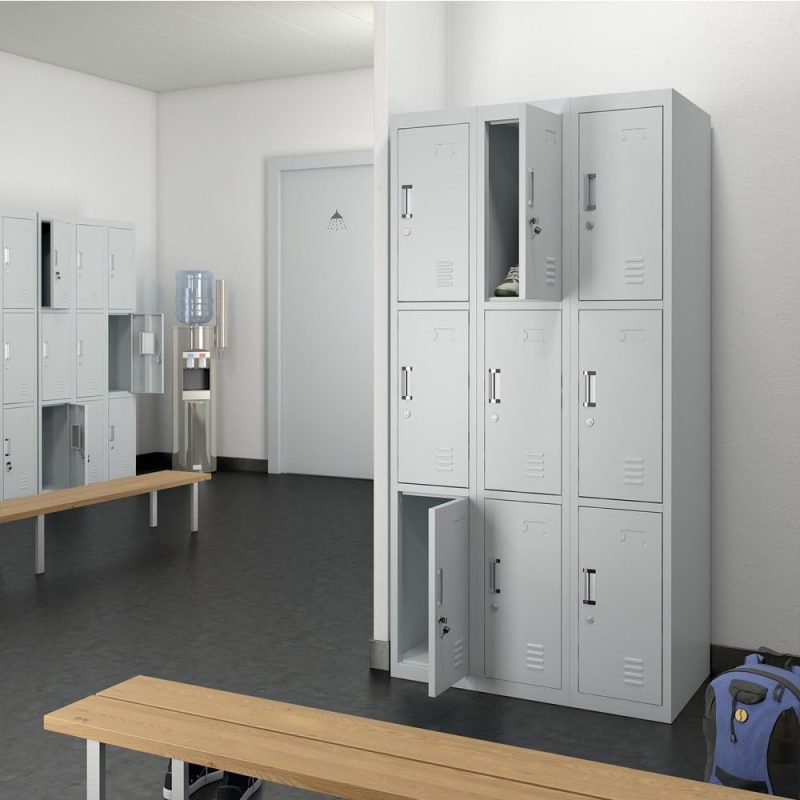 9 locker steel filing cabinet
