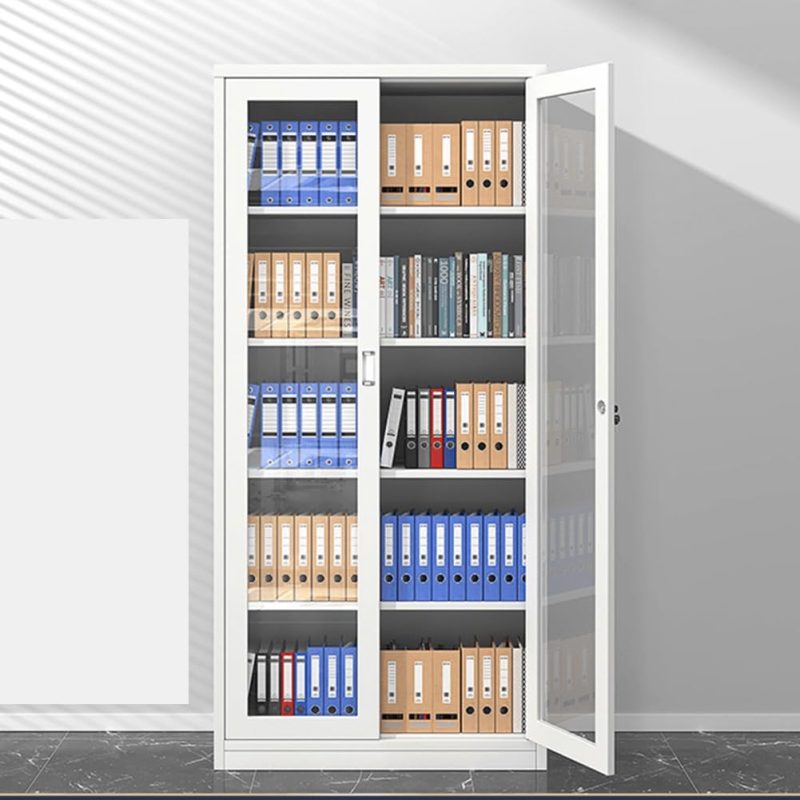 Metallic full glass filing cabinet