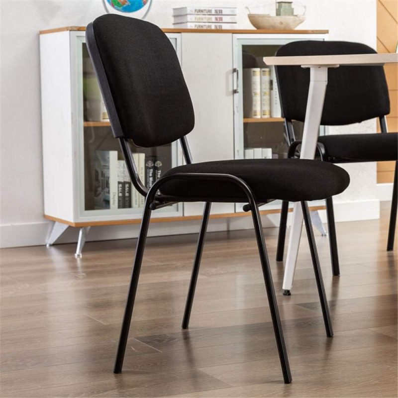 Black stackable fabric visitor seat - Image 2