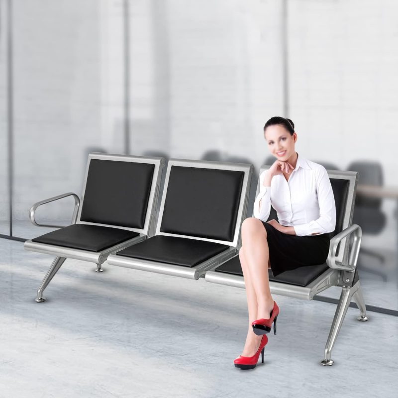 3-link heavy duty padded waiting bench - Image 2