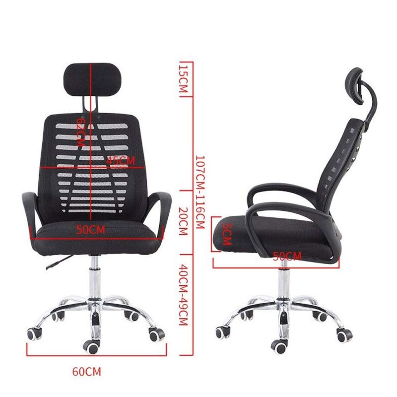 Swivel Task Chair -Black - Image 8