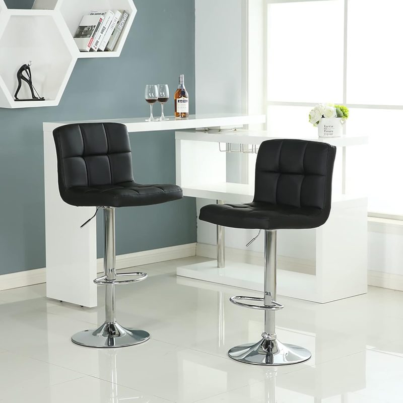 Black height adjustable barstool - Image 3