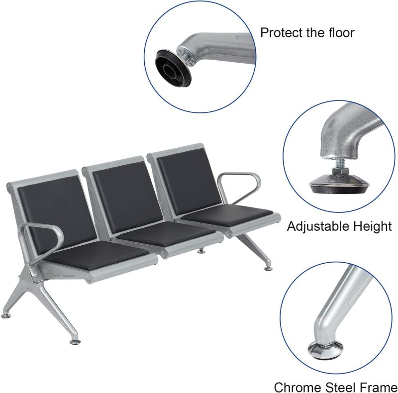 3-link padded heavyduty waiting bench - Image 2