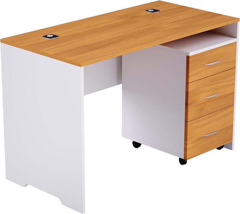 1400mm office desk + side drawer - Image 4