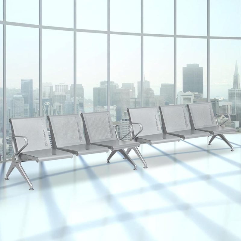 Heavyduty steel 3-seater waiting bench - Image 2