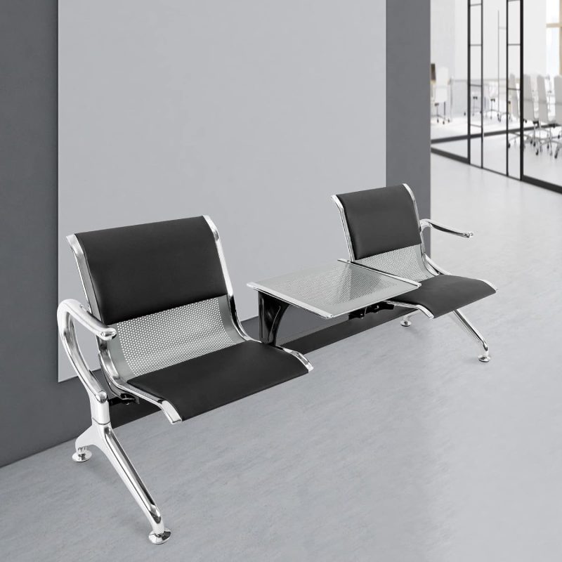 2-seater waiting bench with a table - Image 4