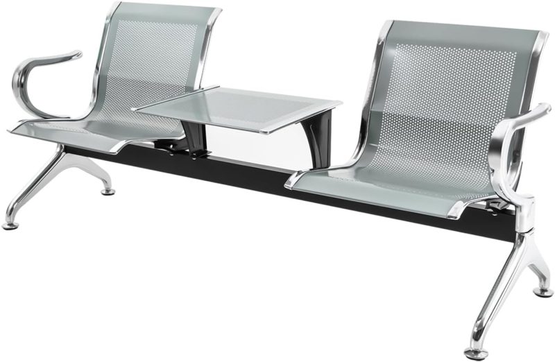 2-seater waiting bench with  coffee table - Image 2