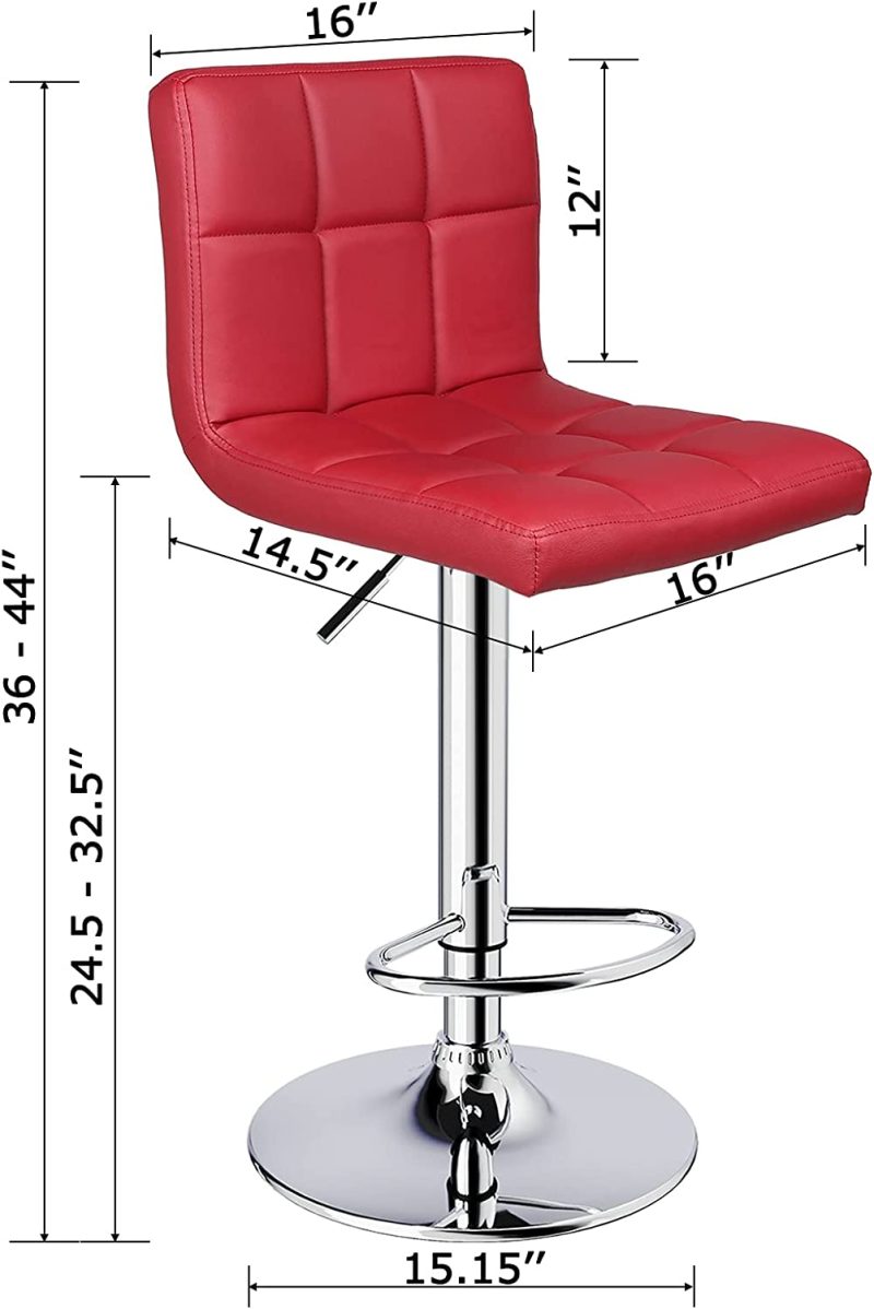 Modern Swivel Bar Stool -Red - Image 4