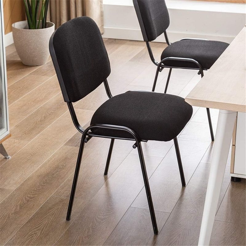 Black stackable fabric visitor seat - Image 3