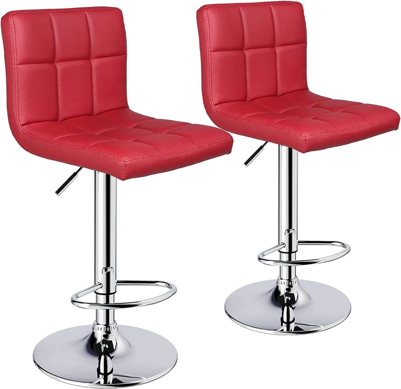 Modern Swivel Bar Stool -Red - Image 3