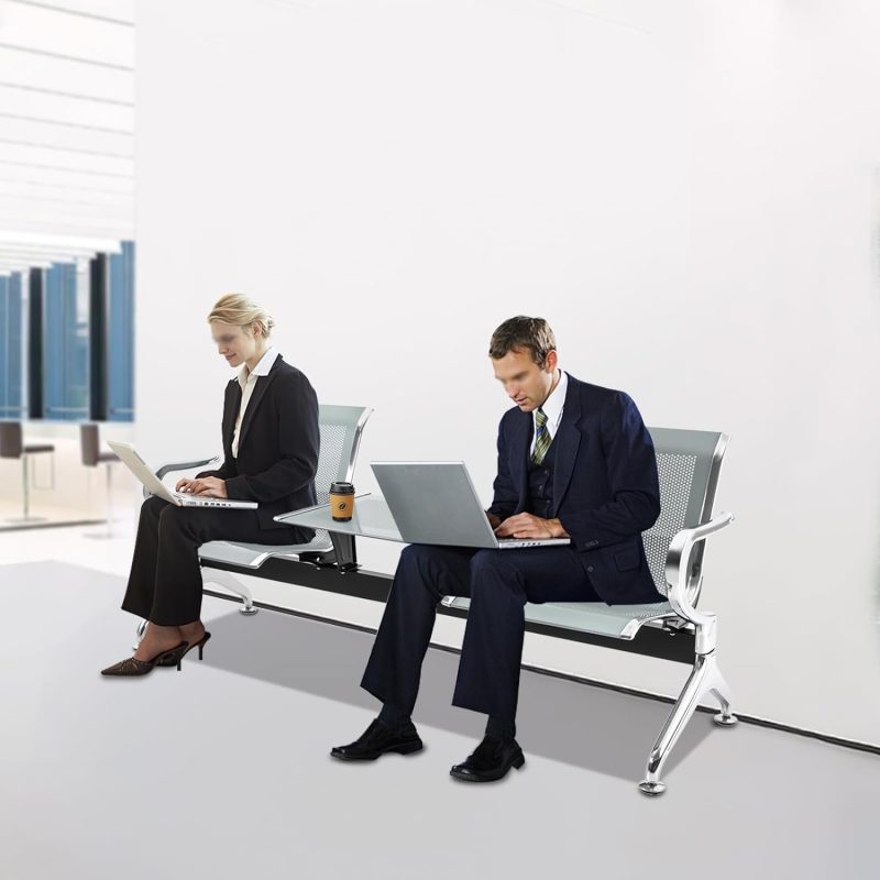 2-seater waiting bench with  coffee table - Image 5