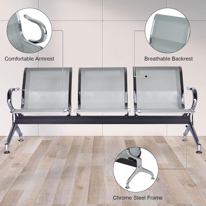 3 seater non-padded waiting bench - Image 4