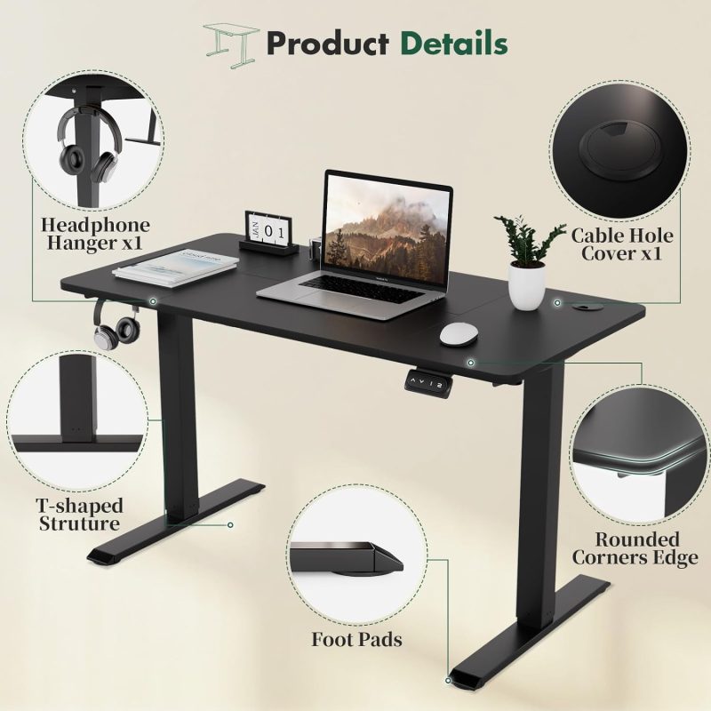 Black electric adjustable table - Image 2