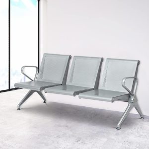 Heavyduty steel 3-seater waiting bench