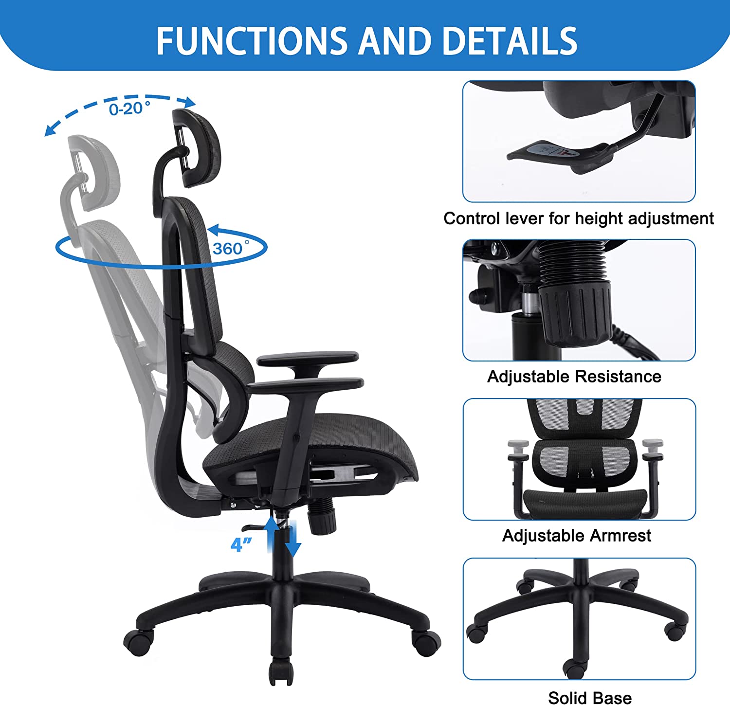 Furnways Mesh Back Work From Home Chair - Image 4