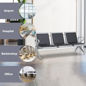 Modern 3 seater padded waiting bench