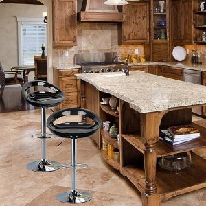 Plastic swivel barstool-black