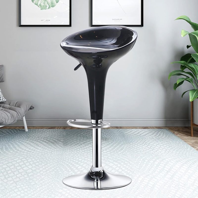 Black swivel adjustable barstool - Image 2
