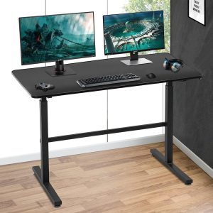 Black height adjustable electric table