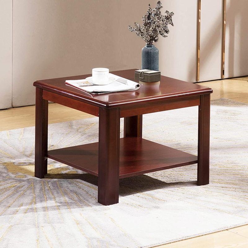 Square mahogany office stool