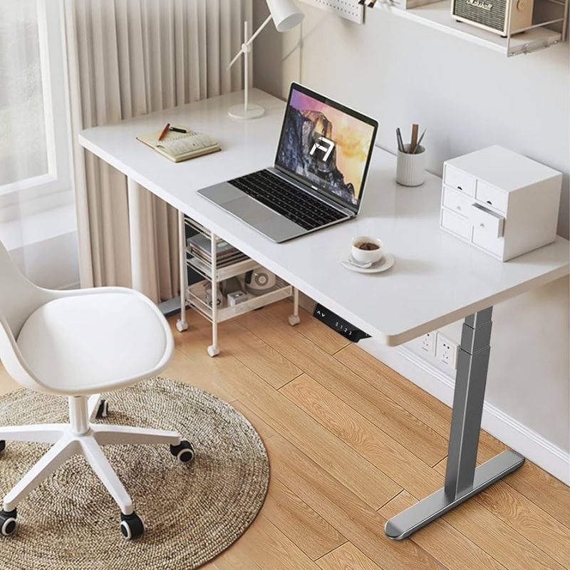 White electric adjustable table - Image 4