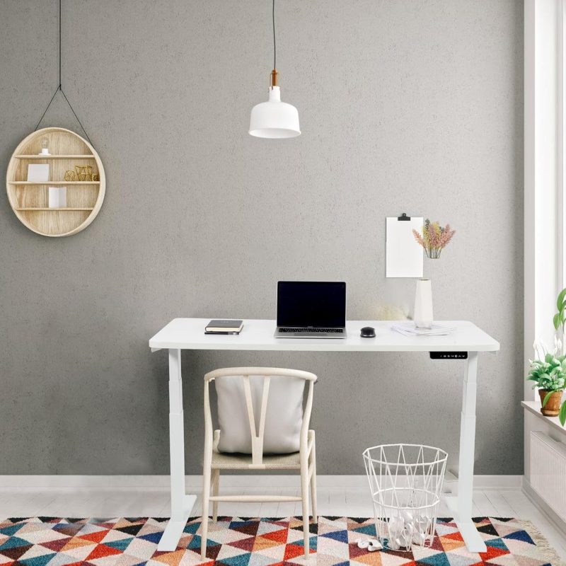 White electric adjustable desk - Image 2