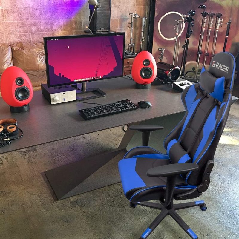 Blue reclining gaming chair - Image 2