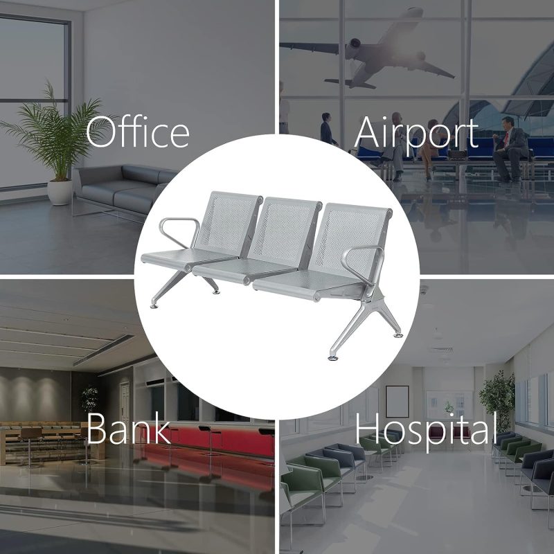 3-seater airport waiting bench - Image 3