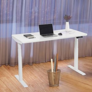 White electric adjustable desk