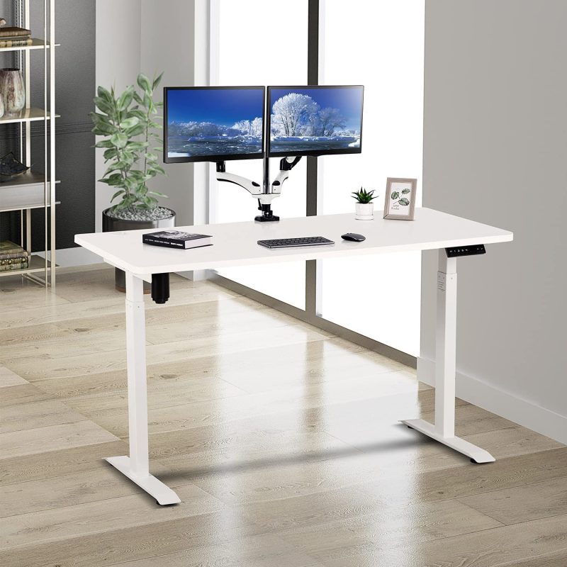 White height adjustable electric table - Image 4