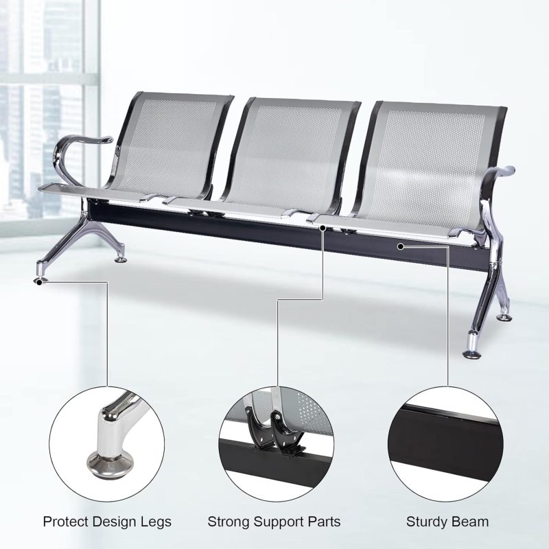 3 seater non-padded waiting bench - Image 3