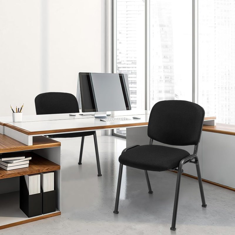Black stackable fabric visitor seat - Image 5