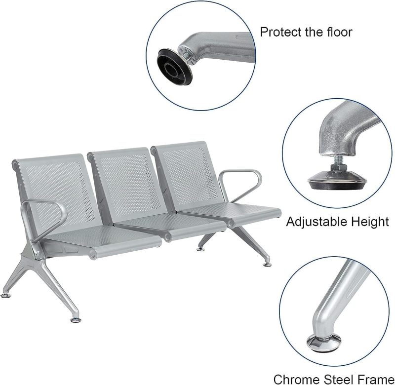 3-seater airport waiting bench - Image 4