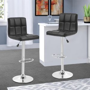 Black height adjustable barstool