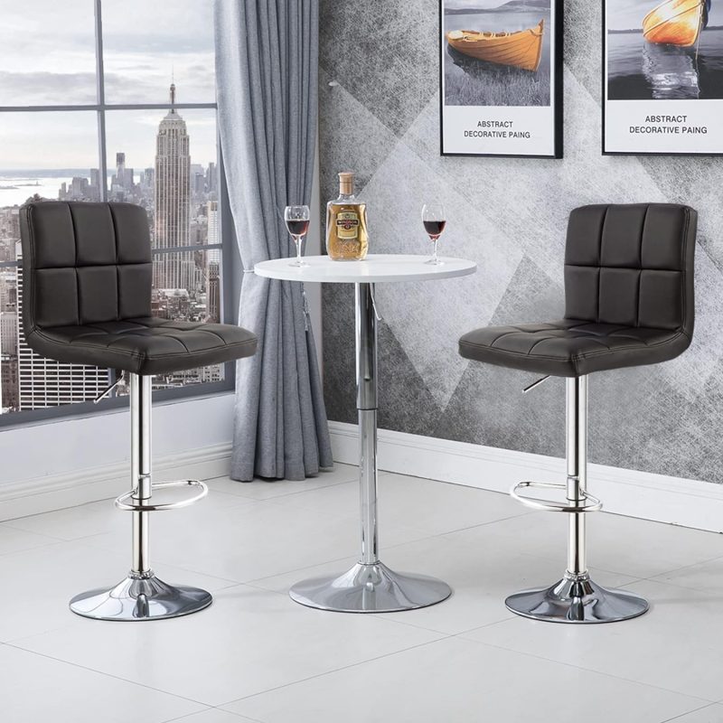 Modern leather swivel barstools