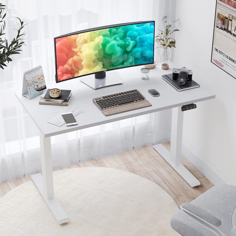 White electric adjustable table - Image 3