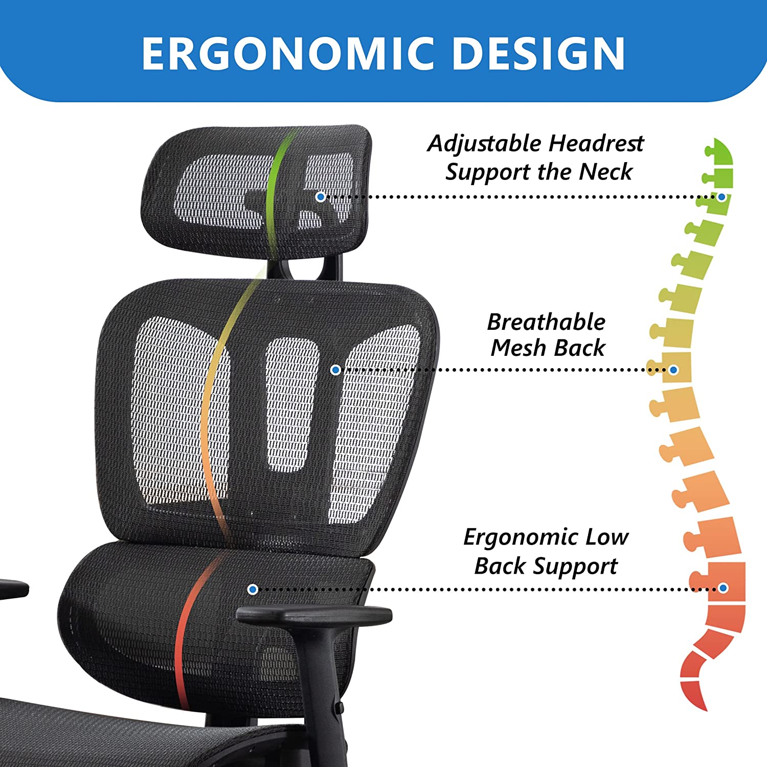 Furnways Mesh Back Work From Home Chair - Image 3