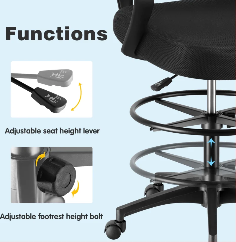 Adjustable Height Cashier Office Chair - Image 5