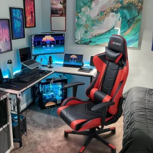 Reclining red gaming chair