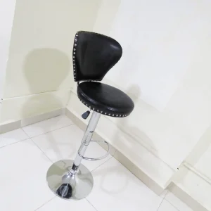 Leather swivel barstools -black