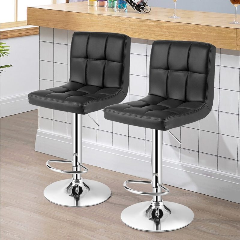Black height adjustable barstool - Image 2