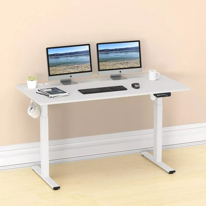 White electric adjustable desk - Image 3