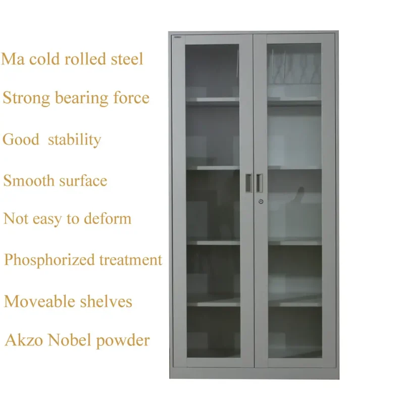 Full glass 2-door office cabinet - Image 5